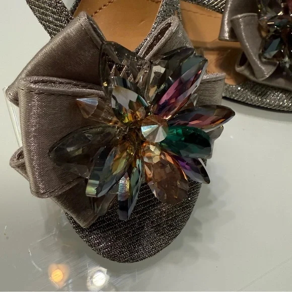 New J.Renee Crystal Embellished Slingback Heels‎ – Silver, Size 8.5M - Picture 5 of 6